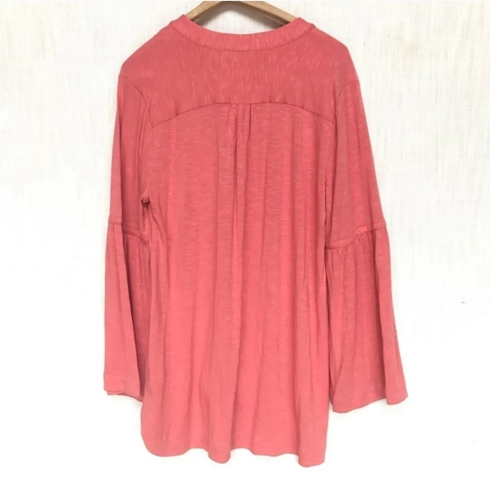 Soft Surroundings Campana Blouse size Large Pink Bell Sleeve Oversized Relaxed - Picture 5 of 6